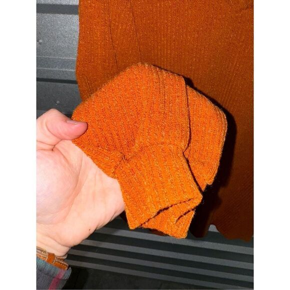 Orange Saints & Hearts Knit L/S Mini Dress w Pockets Size M - Picture 3 of 8